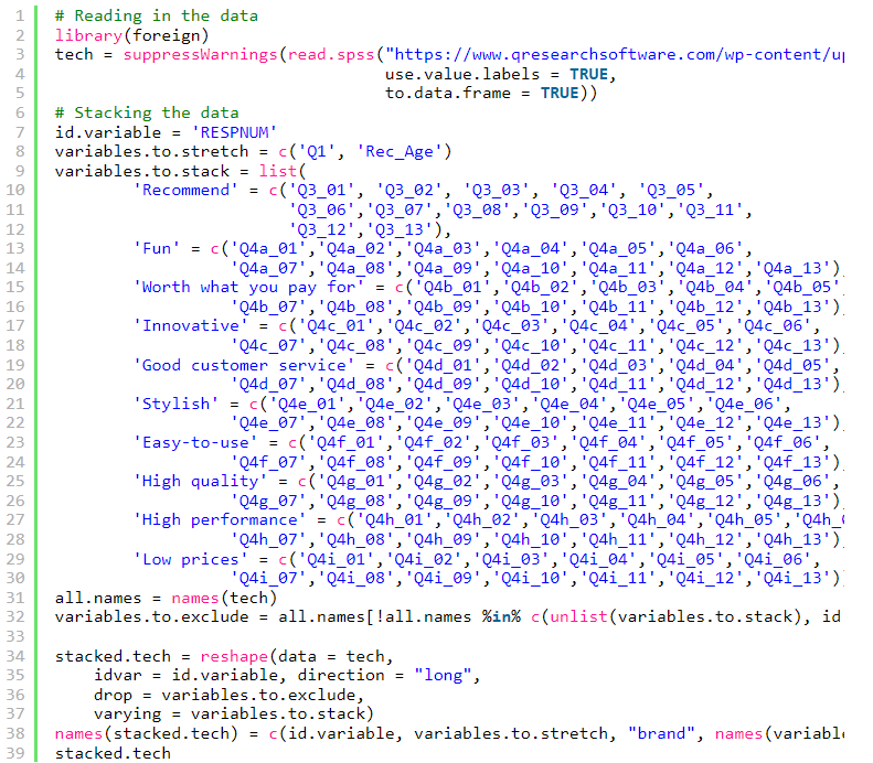 How to stack data in q q help